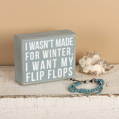 Primitives by Kathy 23727 Box Sign, 4" x 5", Not Made for Winter in Saudi Arabia