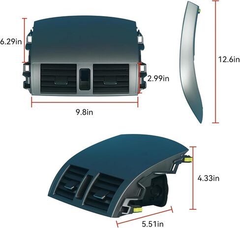 استبدال لوحة فتحة تهوية منفذ مكيف الهواء وشريط القطع 55670-02160 55663-02060 55436-02180 55435-02220 متوافق مع Toyota Corolla 2008-2013 in Kuwait