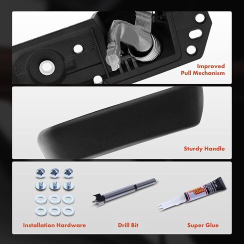 A-Premium Interior Door Handle Kit Front or Rear Left Driver Side - Compatible with 2007-2014 Chevy Silverado, Tahoe, Suburban, Avalanche & GMC Sierra, Yukon & Cadillac Escalade - Replace# 20833606 in Saudi Arabia