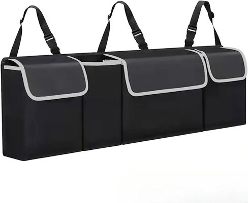 Car Trunk Hanging Organizer, Backseat Storage Bag 3 Adjustable Shoulder Straps Foldable Car Trunk Grocery Organizer Accessories for Car SUV Van in Saudi Arabia