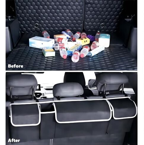 Car Trunk Hanging Organizer, Backseat Storage Bag 3 Adjustable Shoulder Straps Foldable Car Trunk Grocery Organizer Accessories for Car SUV Van in Saudi Arabia