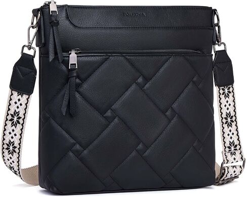 POIUGOYA Quilted Crossbody Bags for Women Trendy,Vegan Leather Medium Shoulder Handbags Travel Purse with RFID Card Slots in Saudi Arabia