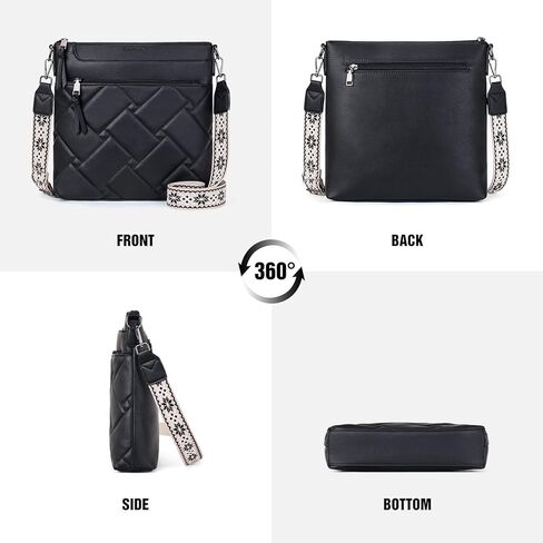 POIUGOYA Quilted Crossbody Bags for Women Trendy,Vegan Leather Medium Shoulder Handbags Travel Purse with RFID Card Slots in Saudi Arabia