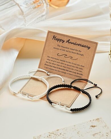 Tarsus Couples Gifts, The Waves of Life We've Through Together, Matching Bracelets for Couples Husband Wife Boyfriend Girlfriend, Valentine's Day Anniversary Birthday Christmas Engagement Gift in Saudi Arabia