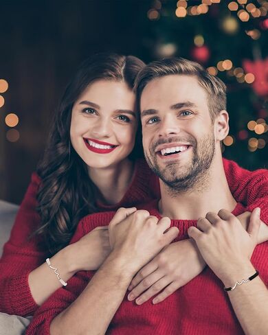 Tarsus Couples Gifts, The Waves of Life We've Through Together, Matching Bracelets for Couples Husband Wife Boyfriend Girlfriend, Valentine's Day Anniversary Birthday Christmas Engagement Gift in Saudi Arabia