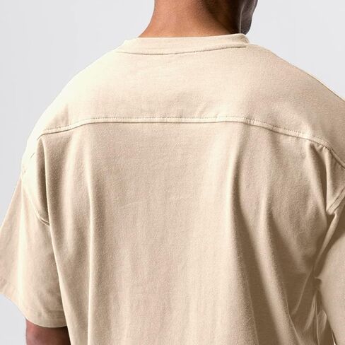 Men's Cotton Short Sleeve Crew Neck Shirts Athletic Tops Tees Oversized Gym Clothes for Men S-XXL in Saudi Arabia