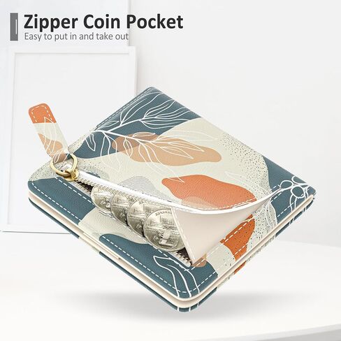 Nipichsha Womens Wallet, Small Slim RFID Credit Card Wallet for Women, Leather Compact Bifold Wallet with Zipper Coin Pocket, Cute Card Holder Wallet Ladies Purse with ID Window (Blooming Flowers) in Kuwait