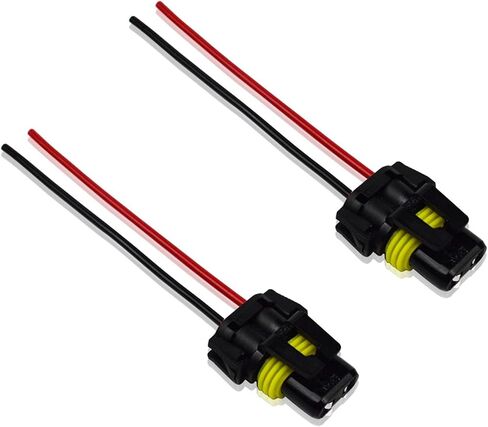 2PC 9005 9006 HB3 HB4 Female Adapter Wiring Harness Sockets,Headlight Wire Connector,Fog Lights Connector,Universal Car Waterproof Plugs(Black) in Saudi Arabia