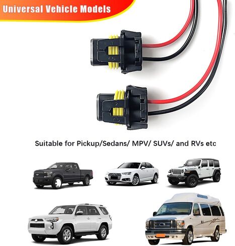 2PC 9005 9006 HB3 HB4 Female Adapter Wiring Harness Sockets,Headlight Wire Connector,Fog Lights Connector,Universal Car Waterproof Plugs(Black) in Saudi Arabia