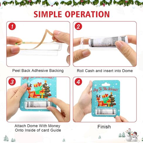 YSURE 12 PCS Christmas Money Holders for Cash Cards Checks Funny lipstick Holder Gift Card Holders Unique with Plastic Domes Cover and Double-Sided Adhesive for Crafts Christmas Decorations Indoor in Saudi Arabia