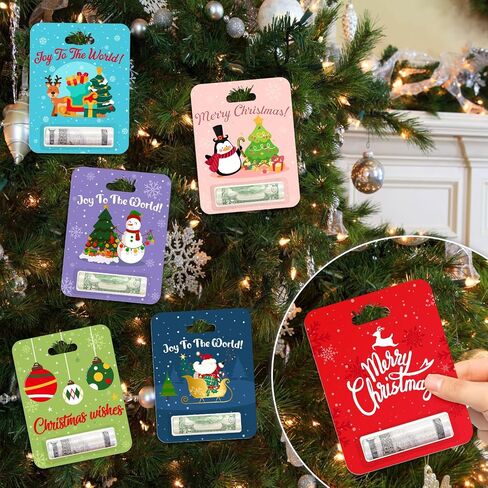 YSURE 12 PCS Christmas Money Holders for Cash Cards Checks Funny lipstick Holder Gift Card Holders Unique with Plastic Domes Cover and Double-Sided Adhesive for Crafts Christmas Decorations Indoor in Saudi Arabia