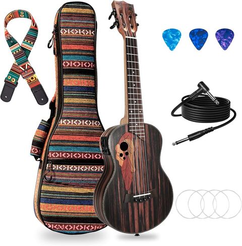 WelWinforee Soprano Ukulele 21 - Beginner Kit for Kids, Complete with Gig Bag, Strap, Tuner, Strings, Picks, Cloth - Ideal for Concerts, Left-Handed Players - Perfect Beginner Ukulele in Saudi Arabia
