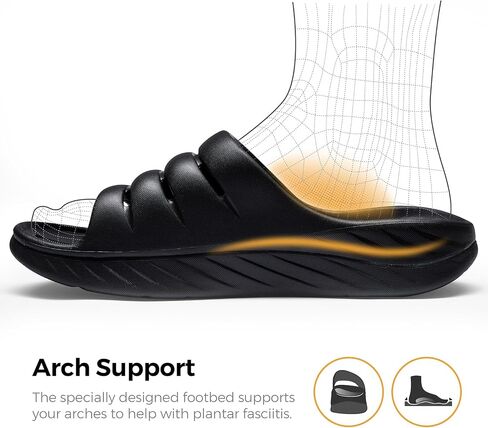 Recovery Sandals for Men and Women Orthotic Plantar Fasciitis Sandals with Arch Support Unisex Thick Slides with Cushion in Saudi Arabia