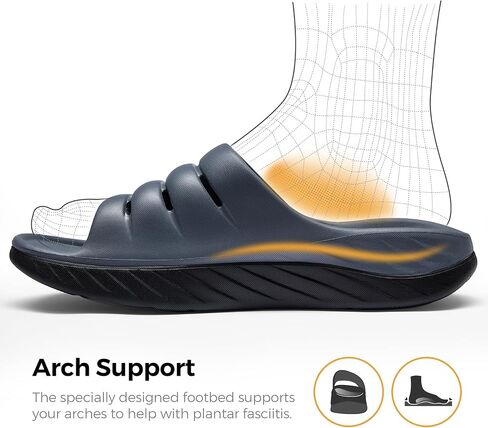 Recovery Sandals for Men and Women Orthotic Plantar Fasciitis Sandals with Arch Support Unisex Thick Slides with Cushion in Saudi Arabia