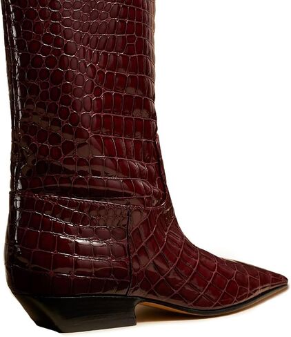 MOOMMO Women Flat Heel Knee High Boots Square Toe Pull On Long Boots Suede Slouch Low Heel Dress Boots Wide Calf Pleated Knee High Tall Boots Comfort Vintage Casual Walking Party 4-11 M US in Kuwait