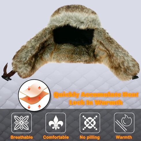 قبعة الصياد الشتوية للجنسين مقاومة للبرودة، قبعة دافئة مع غطاء للأذن للصيد والتزلج والأنشطة الخارجية الشتوية in Kuwait