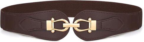 VONMELLI Wide Elastic Belts for Women Stretch Ladies Waist Belt Fashion Gold Buckle, Vintage Thick Womens Belts for Dress in Kuwait