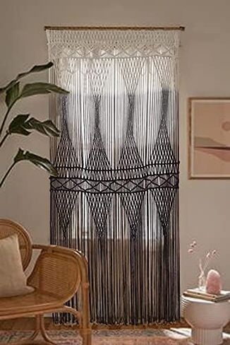 Flber Macrame Curtain For windows doorways Large macrame Wall Hanging Wedding Boho Wall Decor, 50" Wx 75" H in Saudi Arabia