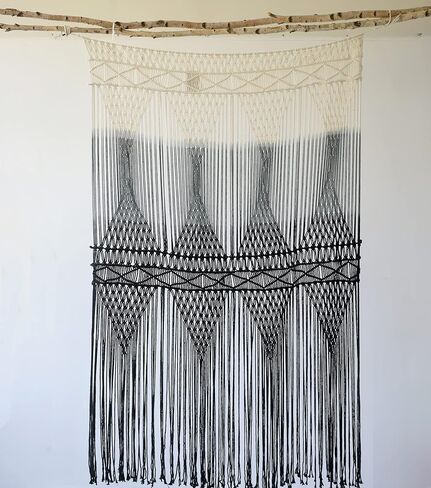 Flber Macrame Curtain For windows doorways Large macrame Wall Hanging Wedding Boho Wall Decor, 50" Wx 75" H in Saudi Arabia