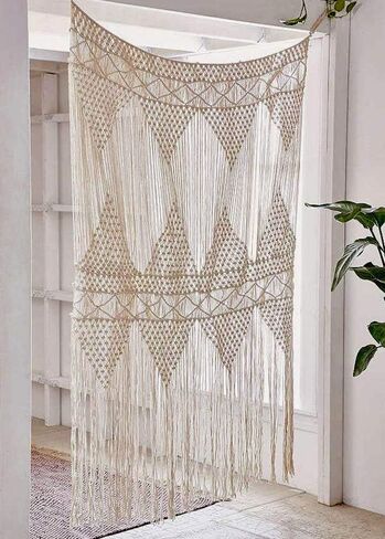 Flber Macrame Curtain For windows doorways Large macrame Wall Hanging Wedding Boho Wall Decor, 50" Wx 75" H in Saudi Arabia