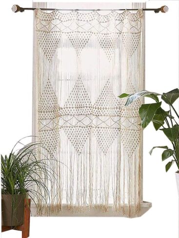 Flber Macrame Curtain For windows doorways Large macrame Wall Hanging Wedding Boho Wall Decor, 50" Wx 75" H in Saudi Arabia