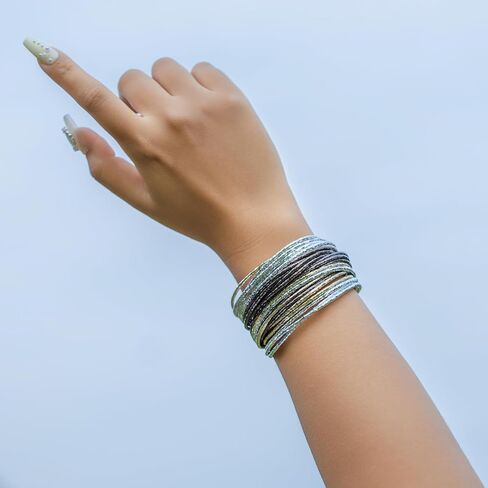 FANCY SHINY Boho Leather Bangle Bracelets Stackable Layer Wrap Strand Bracelets with Magnetic Clasp Handmade Trendy Jewelry for Women in Saudi Arabia