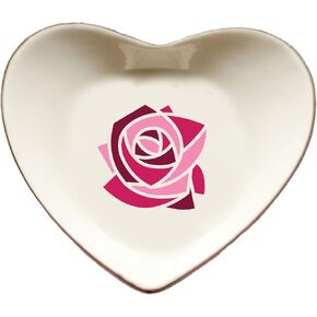 Sorority Shop Kappa Delta Chi Jewelry Dish - Heart-Shaped High-gloss finish Ceramic tray with Gold Detailing, Multi-Function Ceramic Ring Dish for Home or Office, Ideal for Jewelry and Keys