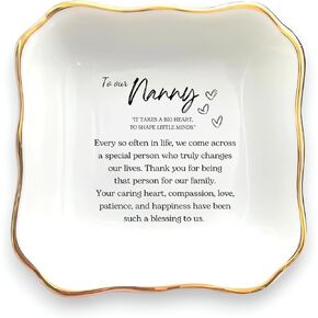 Spanish Wedding Gift for Mom, Gracias Suegra, Spanish Mother In Law Gift Ring Dish, Mother Gifts, Sister Jewelry Dish, Nanny Trinket Tray, Friend Women Wife Grandma Gifts (Nanny)