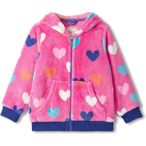 Hatley Girls' Hearts Fuzzy Fleece Zip-up Hoodie (Toddler/Little Big Kid)