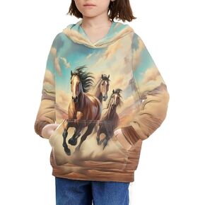 Kids Hoodies with Drawstrings for Girls Size 6-16 Long Sleeve Tops for Kids