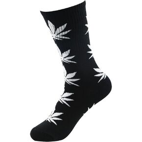 Zando Marijuana Weed Leaf Unisex Printed Cotton Colorful Sports Comfort High Crew Socks Athletic socks