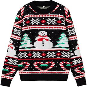 Unisex Ugly Christmas Sweaters Adult Long Sleeve Crewneck Sweaters Funny Top Pullover Xmas Party Family Gatherings