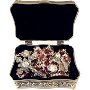 elegantmedical HANDMADE UNDOUBTED STRAWBERRY CRYSTAL BEADS & REAL AAA10MM PEARL STERLING 925 SILVER ROSARY NECKLACE CRUCIFX & BOX CATHOLIC GIFTS
