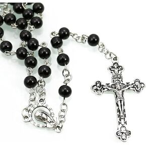 Catholic rosary rosary necklace with Jesus Cross, Miraculous Mary Medal Rosary Prayer Gift for Women