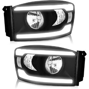 Headlight Assembly for 2006 2007 2008 Dodge Ram 1500/2500/3500; 2009 Ram 2500/3500 Old Body Style Only Headlamp Replacement Chrome Housing in Kuwait