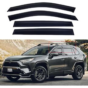 Window Visors Compatible with 2019 2020 2021 2022 2023 2024 Toyota RAV4，Rain Guards Sun Shields Window Deflector，Tape-On Style，4PCS