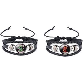 Fuqimanman2020 2pcs Riverdale South Side Serpents Themed Leather Braided Bracelet for Men and Women