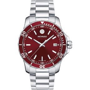 Movado Series 800 Men's Sport Watch - Swiss Quartz Movement, Stainless Steel Link Bracelet - 20 ATM Water Resistance - Luxury Fashion Timepiece for Him - Diver-Inspired - 40mm
