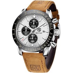 BENYAR - Stylish Wrist Watch for Men Silicone Strap Watches Quartz Movement, Waterproof and Scratch Resistant, Analog Chronograph Business Watch Mens Gift