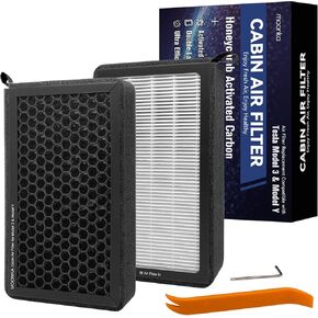 HEPA Air Filter for Tesla Model Y Model 3 (2016-2024) Cabin Air Filter Replacement with Activated Carbon 2 Pack