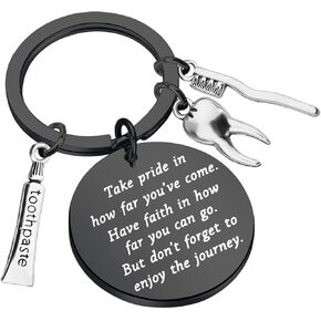FUSTMW Dentist Keychain Gifts Dental Hygienist Gift Dentist Assistant Gifts Dental Jewelry for DH Dentist Inspirational Gifts