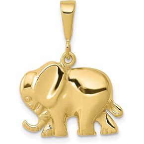 10k Yellow Gold Solid Polished Elephant Pendant 25 mm x 17 mm