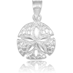 .925 Sterling Silver Sea Star Sand Dollar Charm Pendant Necklace - Choice of Pendant Only or Chain Length