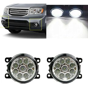 Pair of 36W 9 LED Bumper Lamp Fog Light Compatible with Nissan Frontier 2005-2019 PC Lens FIT OE 4F9Z15200AA FO259221