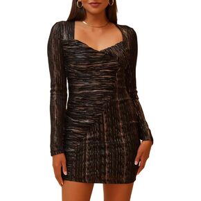 Women's Spotlight Ruched Sparkle Mini Dress