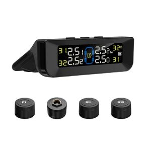 Tire Pressure Monitoring System TPMS Wireless Car TPMS Sensor Kit Detached Bracket Solar Powered 14-87 PSI Real Time Detect IP68 Waterproof for Sedan SUV MPV Pickup & ORV