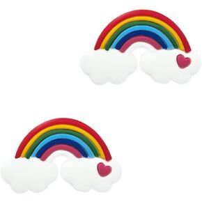Rainbow Shoe Charms - Cute Rainbow and Cloud Decoration Charms Gift for Boys Kids Teens and Adults - Set of 2