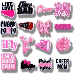 16PCS Cheer Shoe Charms, Shoe Decoration Party Gifts for Boys Girls Kids, Women, Men