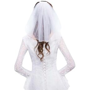 Crystal Bridal Veils Short 1 Tier Veil Soft Mesh With Comb Wedding Party Bride Veil Hair Accessories for Women Girls
