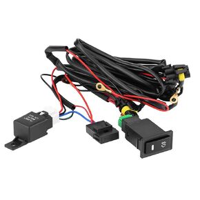 Fog Light Switch Wiring Kit, 12V Universal Car LED Fog Light On/Off Switch Wiring Harness Relay Kit